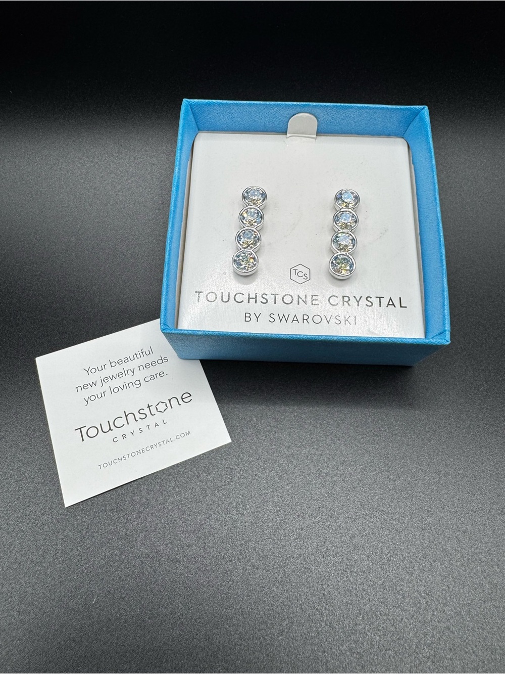 Swarovski to a Point Touchstone Crystal Earrings
